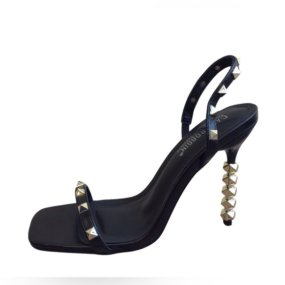 Cape Robbins Dakine Slingback Studded Heels Black Size 6.5 - Picture 4 of 11